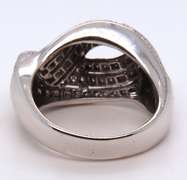 LADIES 14K WHITE GOLD DIAMOND TWIST DESIGN RING