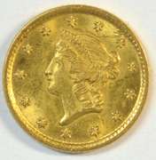 Fully struck 1851 US Type One $1 Gold Piece. Nice BU