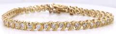 Popular Yellow Gold Diamond S Link Tennis Bracelet
