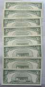 7 Clean Red Seal 1953 US Notes
