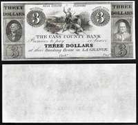 Gem Crisp 1800's $3 Note Cass County Bank La Grange Michigan!