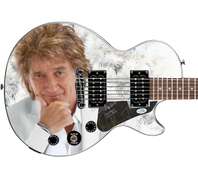 Rod Stewart Autographed Gibson Epiphone Les Paul Photo Graphics Guitar ACOA