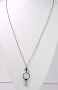 Incredible Dangling Double Quartz Crystal Pendants Set on Beaded Necklace with Quartz Accents