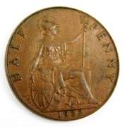 1922 Great Britain 1/2 Penny.