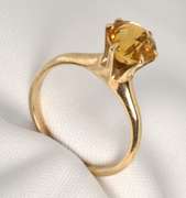 Vintage Citrine Solitaire Ring