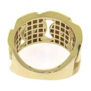 Contemporary Handmade Italian 14k Gold Curb Chain Ring
