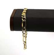 Gold Plated Sterling Silver Figaro Chain Bracelet
