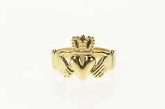 14K Yellow Gold Claddagh Symbol Traditional Irish Loyalty Ring