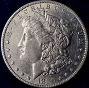 1884-O Morgan Silver Dollar, AU.