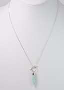 Glamorous Green Pointed Gemstone Necklace in Sterling Silver