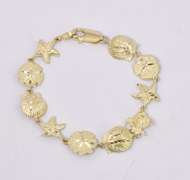Fantastic Beach Theme Bracelet in 14K Yellow Gold