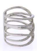 Contemporary Sterling Silver Ring with Cubic Zirconias