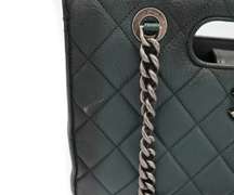 Chanel Quilted Goatskin Green Perfect Edge Tote W/ Box & Dust Cover