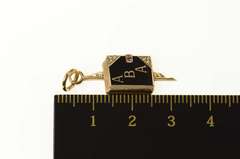 14K Yellow Gold Alpha Beta Alpha Library Fraternity Book Charm/Pendant