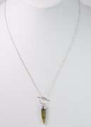 Outstanding Pointed Quartz Gemstone Necklace in Polished Sterling Silver