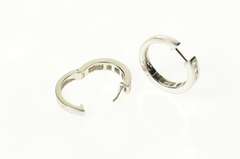 14K White Gold 0.72 Ctw Diamond Channel Classic Hoop Earrings