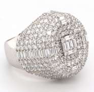 Indelible 18k Stamped White Gold Diamond Signet Ring