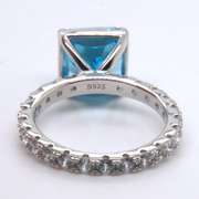 Sterling Silver Blue Cubic Zirconia Ring