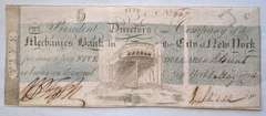 $ 5 Mechanics Bank Of New York City May 1 1814 Note