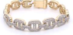 Spectacular 5.91ctw Diamond Yellow Gold Bracelet