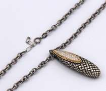 Andrea Candela 18k and sterling diamond necklace