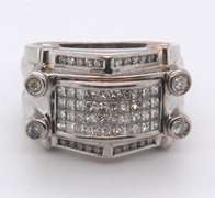 MEN'S 14K WHITE GOLD DIAMOND RING