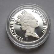 Australia 1991 Jabiru $ 10 Silver Piedfort Proof Silver Coin