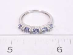 Sparkling Purple Gemstones in 14K White Gold Rings
