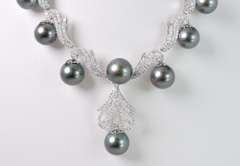 Magnificent Pearl & Diamond Necklace, 14KT