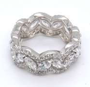 White Cubic Zirconia Sterling Silver Ring