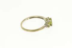 10K White Gold Three Stone Peridot Diamond Accent Classic Ring