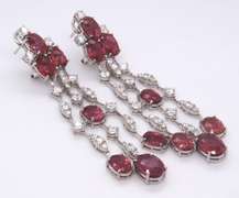 Lavish 18kt Ruby and Diamond Chandelier Earrings