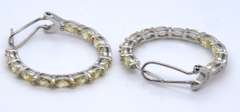 Sterling Silver Yellow Cubic Zirconia Earrings
