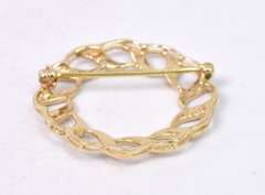 14KT Yellow Gold Wreath Pin