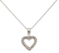 Dazzling Platinum Diamond Heart Shaped Pendant on Chain