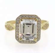 Gorgeous 14kt Yellow Gold Emerald Cut CZ Gemstone Ring