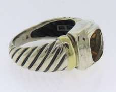 David Yurman Citrine 2 Tone Ring