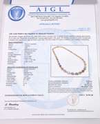 Colorful Sapphires Set in 14K Yellow Gold Diamond Necklace