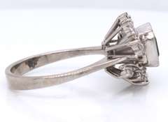 Wonderful 18kt Emerald and Diamond Swirl around Ring
