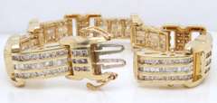 Must Have! Yellow Gold 12cts Diamond Gent's Bracelet