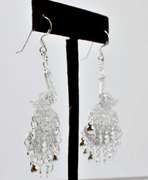 Sterling Silver Ornate Peacock Earrings.