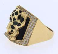 Fabulous Yellow Gold Panther Head Ring