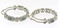 Judith Ripka Blue Topaz Diamonique Hoop Earrings