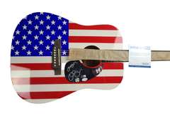 Ozzy Osbourne Autographed USA Flag Acoustic Guitar