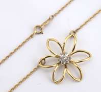 Fantastic Diamond Cluster Flower Pendant on Chain