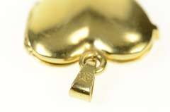 14K Yellow Gold Scalloped Classic Heart Photo Picture Locket Pendant