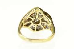 14K Yellow Gold 1.23 Ctw Princess Diamond Cluster Baguette Ring