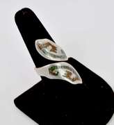 Sterling Silver Native American Coral And Turquoise Ring.