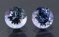 Glittering 1.46ct pair of silvery blue Tanzanite