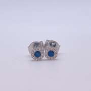 14kt Gold, Blue Sapphire & Diamond Earrings
